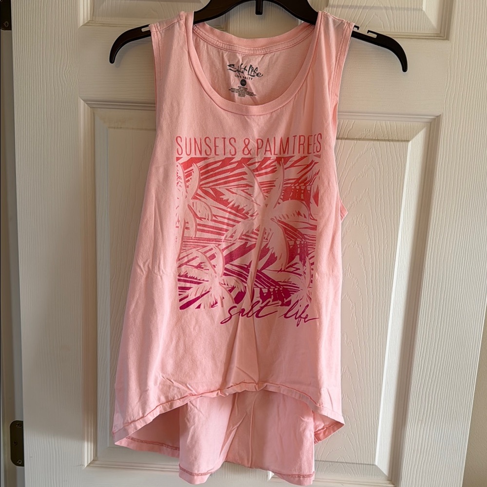 Salt Life Pink Graphic Tank Top